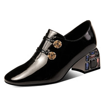 Quality Genuine Leather Women Pumps Crystal High Heels Side Zipper Women New Aut - £99.13 GBP
