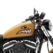 Motorcycle decal gas tank sticker / skin shark teeth vinyl bike decal 2pcs (one  - £11.27 GBP