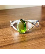 Peridot Bracelet 925 Sterling Silver Bangle Silver Bangle Adjustable Han... - €42,40 EUR