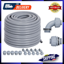 Liquid-Tight Conduit 100 Ft And 10 Pieces Of Connector Kit, Electrical Conduit - £77.26 GBP