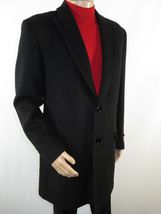 Men 100% Soft Wool 3/4 Length Winter Top Coat Cashmere Feel  #Til-70 Black image 5