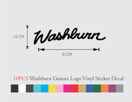 10 PCS Washburn Guitars Logo Vinyl Decal Sticker SET - £9.66 GBP+