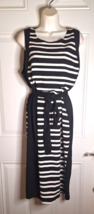 Urban Rose Black White Stripe Shift A-Line Sleeveless Dress New w/Tags S... - £16.31 GBP