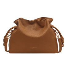 Large Capacity Bag WoMens Design One-Shoulder Crossbody Bag French Drawstring Pl - £34.48 GBP