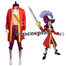 Captain Hook costume Anime Peter Pan Cosplay Halloween Carnival Party Suit Hat - £67.23 GBP+