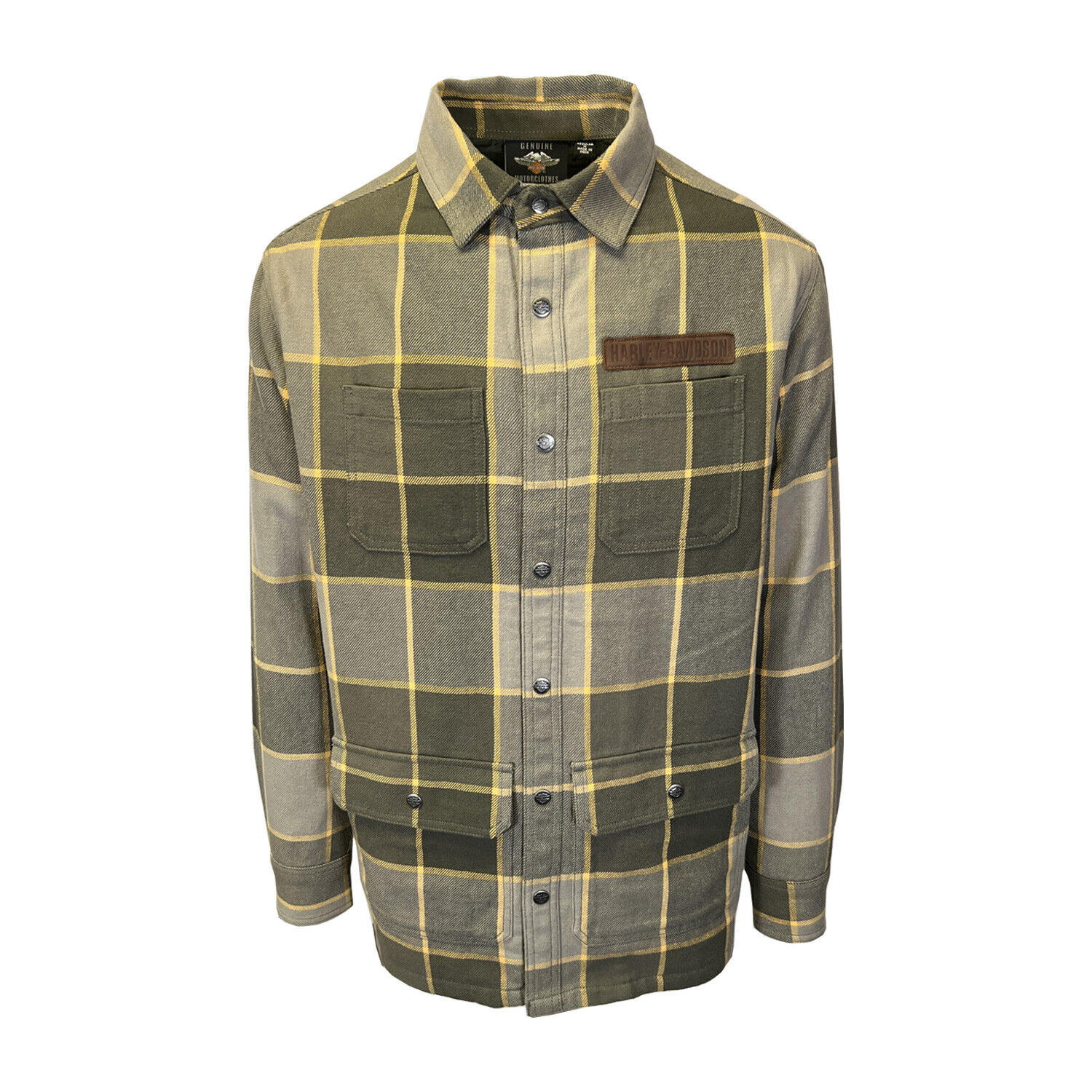 Harley-Davidson Men's Plaid Shirt Jacket Vintage Yarn Dyed L/S Shacket (S72)
