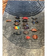 Lot of 16 Vintage Leather Tooled Beaded Hair Stick Barrette Slide Bun Bo... - $39.55