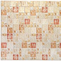 Dundee Deco PG7057 Beige Light Green Red Faux Squares with Autumn Leaves, 3.1 ft - £7.88 GBP+