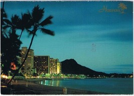Hawaii Postcard Waikiki &amp; Diamond Head Evening Moods - £1.73 GBP