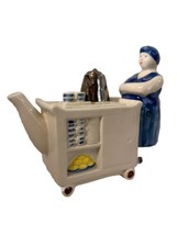 Tony Carter Teapot Lady And Coffee Pastry Cart Made in England for Pier 1 - £52.28 GBP