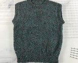 Vintage Shetland Wool Sweater Vest Womens Small Blue Heather Knit Scratchy - $24.74