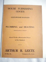 1918 Ad Arthur R. Leete, Thompsonville, Ct. Plumbing and Heating, Furnis... - $7.99
