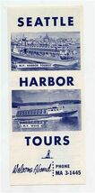 Seattle Harbor Tours Brochure MV Harbor Tourist &amp; MV Wave 1950's - $17.82