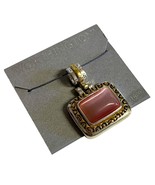 Worthington Pink Pendant Rectangle Statement NOS Shiny Costume Jewelry 1... - $265.80 MXN