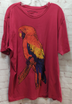Margaritaville Jimmy Buffet XL Men red t-shirt parrot FLAWED HEM needs s... - $12.86