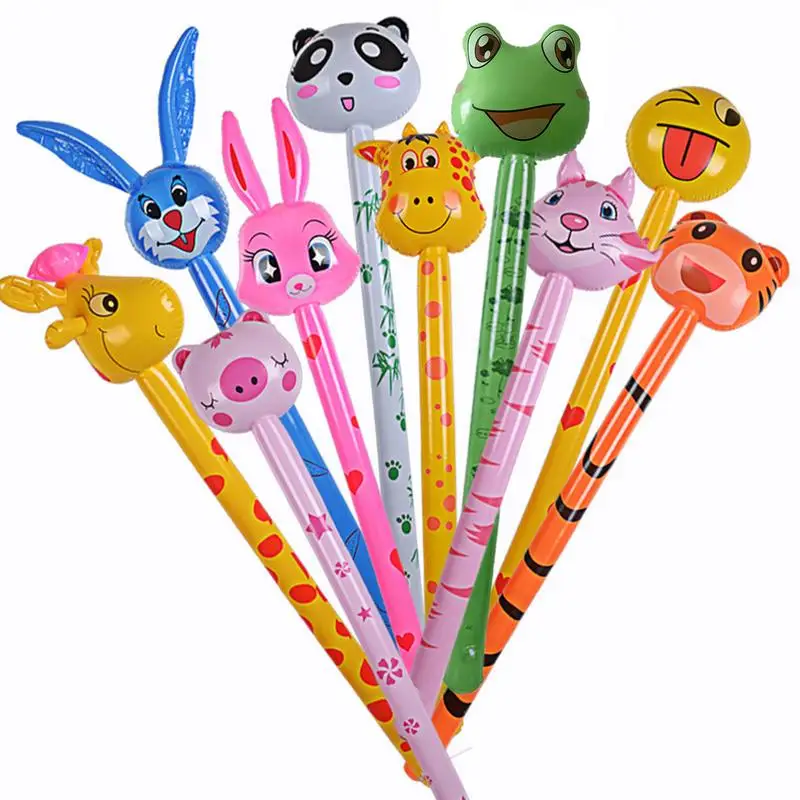 10 In 1Cartoon Inflatabel Animal Long Inflatable Hammer No Wounding Stick Baby - £18.68 GBP