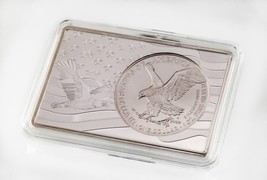 2021 $1 Silver American Eagle Type 2 Coin/Bar Set (3 oz) Statue of Liberty - £236.07 GBP