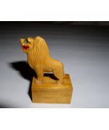 Penguin Brand Lion Vintage Pencil Sharpener Wood Gloss Finish Red - $27.73 CAD