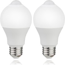 Motion Sensor Light Bulbs 9W 60 Watt Equivalent E26 5000K Daylight A19 800LM Out - £19.08 GBP