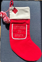 Wondershop Letters To Santa Red White Christmas Stocking 18” Outside Poc... - $15.00