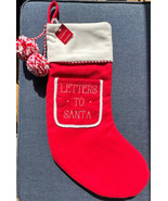 Wondershop Letters To Santa Red White Christmas Stocking 18” Outside Poc... - £11.76 GBP