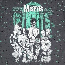 Misfits Shirt Medium Gray Splatter Print Short Sleeve Earth A. D. Punk R... - $34.00 CAD