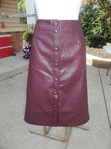 Nwt Chico&#39;s Black Label Plum Faux Leather Skirt 1.5 - $39.99