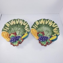 Fitz And Floyd Harvest Home Plate Salad Canape Sandwich Set Of 2 1995 9&quot; - $17.99