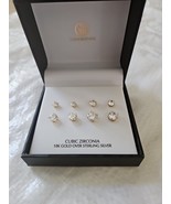 Giani Bernini 18K gold over sterling silver 4 Pair cubic zirconia stud e... - €21,20 EUR