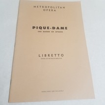 Pique-Dame The Queen of Spades Metropolitan Opera Libretto 1951 Tschiakovsky - £8.77 GBP