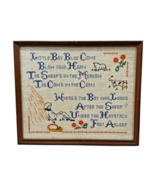 Little Boy Blue Framed Cross Stitch Nursery Rhyme Wall Hanging 18" x 15" Sampler