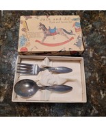 Original Box with Vintage Children&#39;s Jack and Jill Fork and Spoon Set - €33,19 EUR