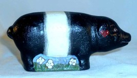 Late 1900s Polychrome Painted Composition Folk Art Pig Standing By J Die... - $97.00