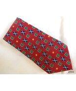 Tommy Hilfiger  Men&#39;s Tie Flags on Red Hand Made Silk - £19.99 GBP