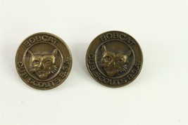 Vintage Brass Jewelry BSA Boy Scout BOBCAT Lot 2 Brass Head Pins 5/8&quot; - $183.70 MXN