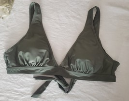 New Green Halter Bathing Suit Top Tie Back Lined  XL - $186.39 MXN