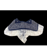 Vintage Little Girls Apron Blue Bandana Lace 3T - 5T Western Romantic Ro... - $38.16 CAD