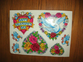NEW Valentine Window Clings w/ hearts, roses, swans &amp; doves 7 ct 9x12 sheet - £4.65 GBP
