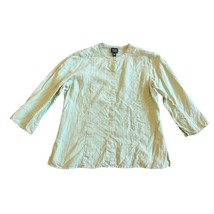 Eileen Fisher Petite Green Linen Button-Down Shirt Blouse Top Size Small... - $48.38