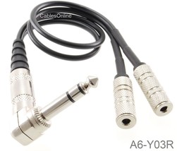1Ft 1/4&quot; Stereo Male To Dual 1/8&quot; Stereo Female Audio Y-Splitter - £31.69 GBP