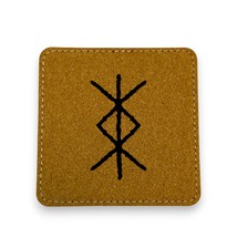 Coaster - Viking Protection Rune - SET OF 2 - Leather or Stitched Cork (... - $16.65