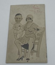 Vtg Arcade Photo Postcard Father Daughter AZO 1926-1940 Charlie Mary Lou - £128.86 GBP