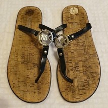 MICHAEL KORS Size 10.5 Black, Jelly Cork Thongs Flat Sandal Flip Flops - $19.80