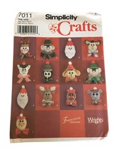 Simplicity Crafts Sewing Pattern 7011 Christmas Tree Ornaments Santa Mouse Santa - $5.99