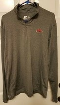 Arkansas Razorbacks Russell 1/4 Zip Pullover Mens Large 42/44 Gray - £10.12 GBP