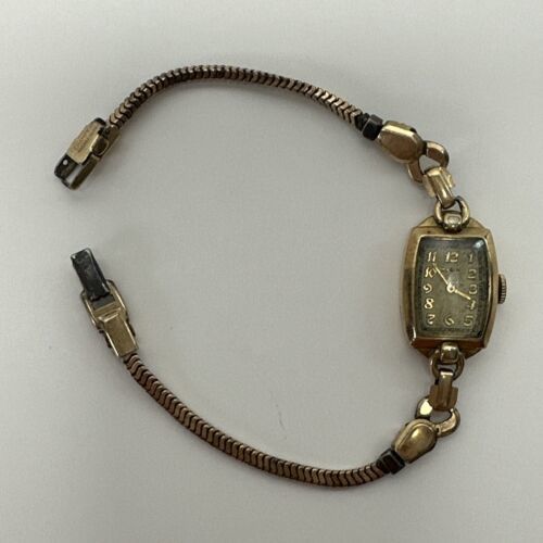 Primary image for 1940's Ladies Elgin 10K Gold Fill 15J Wristwatch 541 Movement Working
