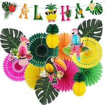Aloha Party Decorations, Hawaiian Party Supplies Tropical Parrot Birds Honeycomb - £30.55 GBP