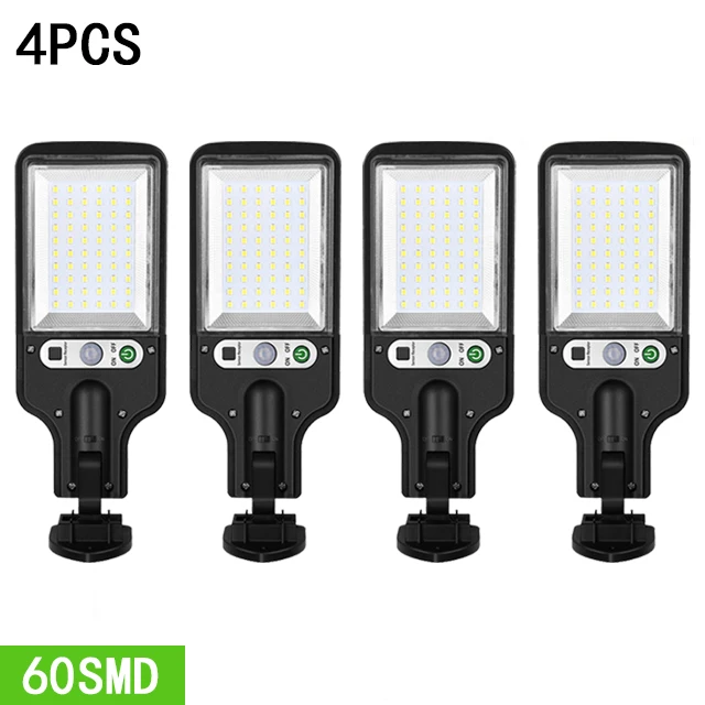 4Pcs Solar Street Lights Outdoor Waterproof Motion Sensor Wall LED Lamp 3 Lighti - £149.17 GBP