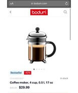 Bodum Chambord 4-Cup Chrome French Press Coffee Maker - £14.72 GBP