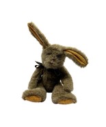 Vtg Boyds Bears Jointed Brown Rabbit Bunny Poseable Ear Bow 12&quot; Beanbag ... - £12.37 GBP